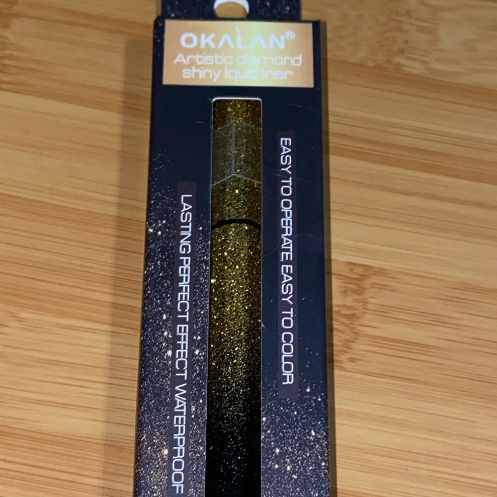 Okalan Artistic Diamond Shiny Liquid Waterproof Glitter Liner in Gold